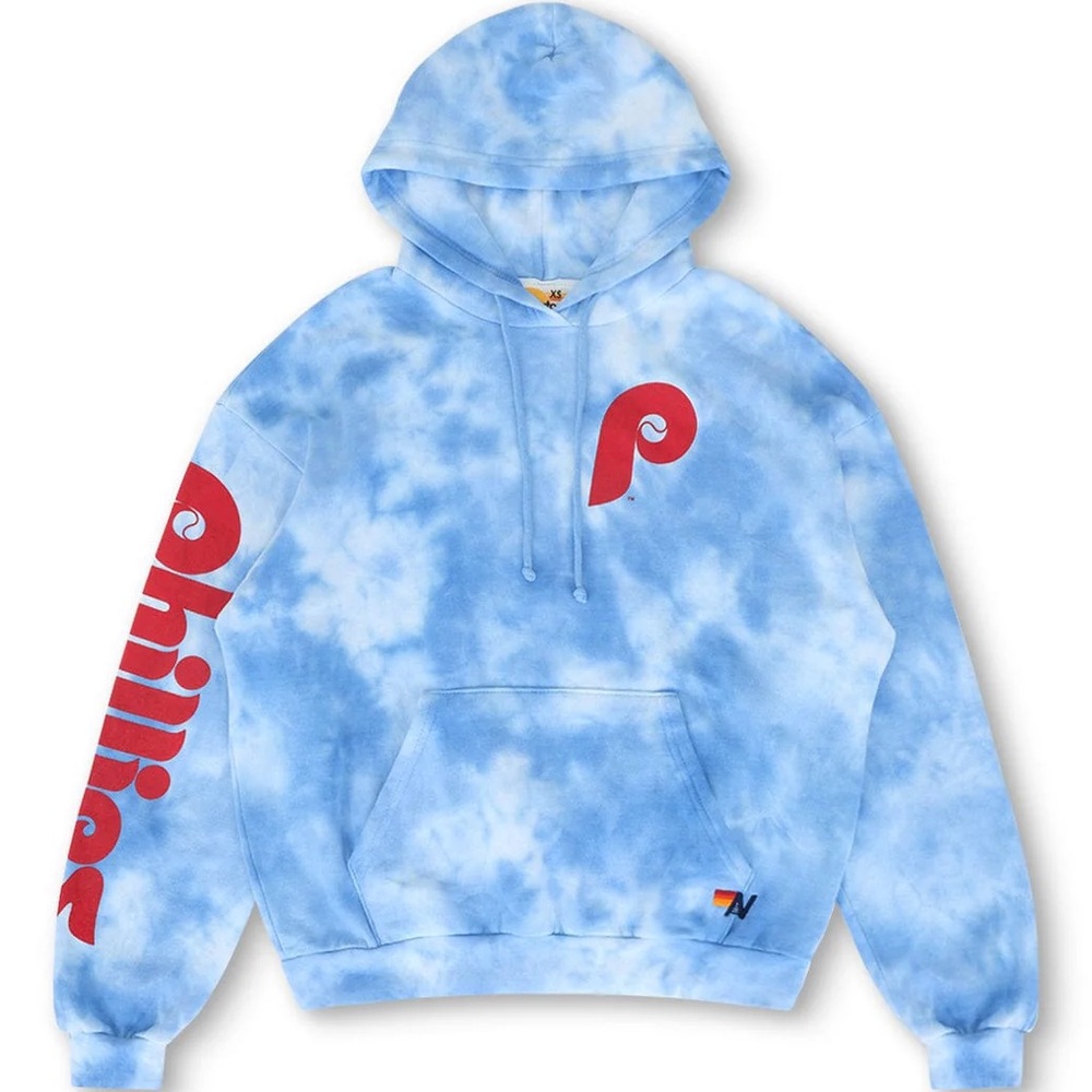 Aviator Nation Sky Blue Philadelphia Phillies Tie-Dye Hoodie